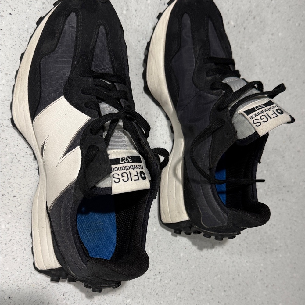 New Balance Women's Black and Cream Sneakers